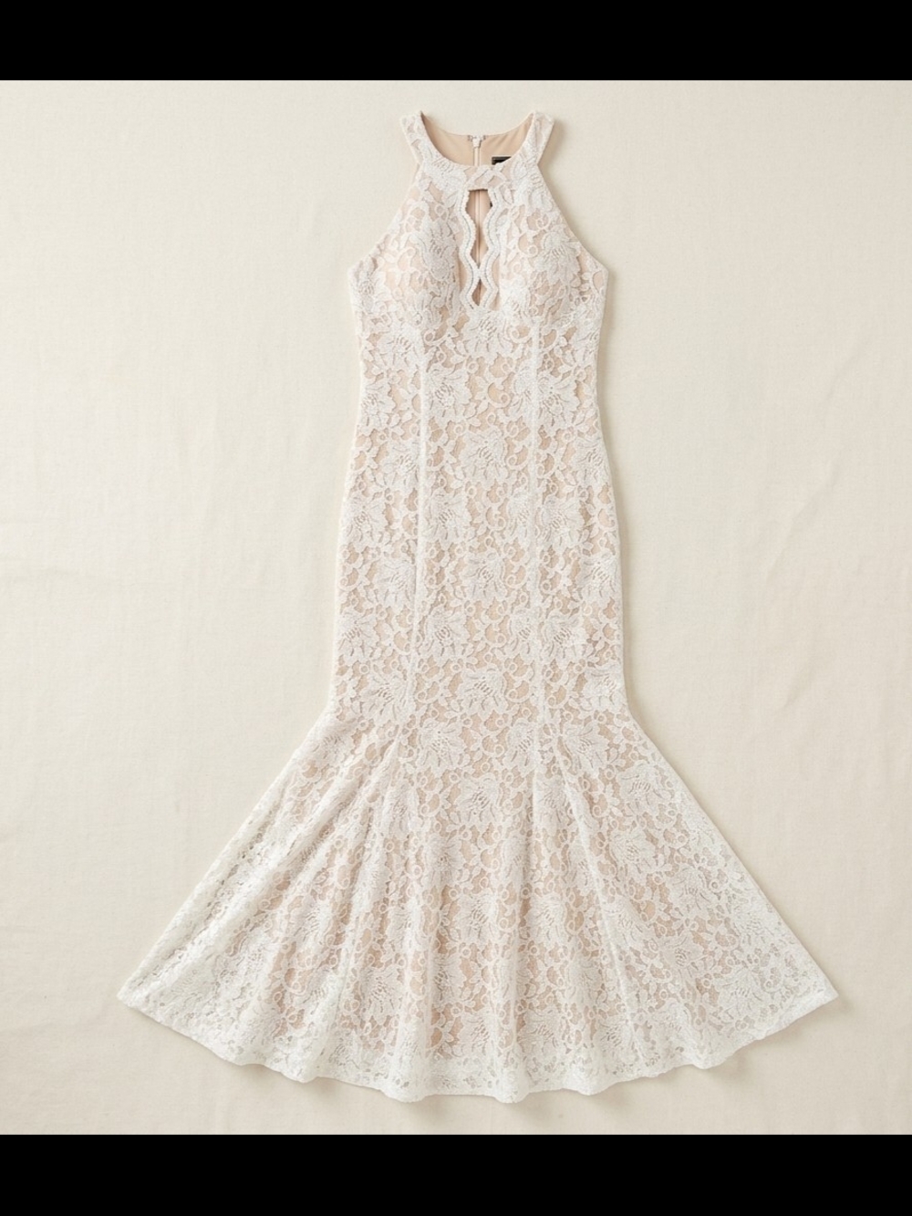 Night Way Collections Glitter Lace Halter Mermaid Maxi Dress